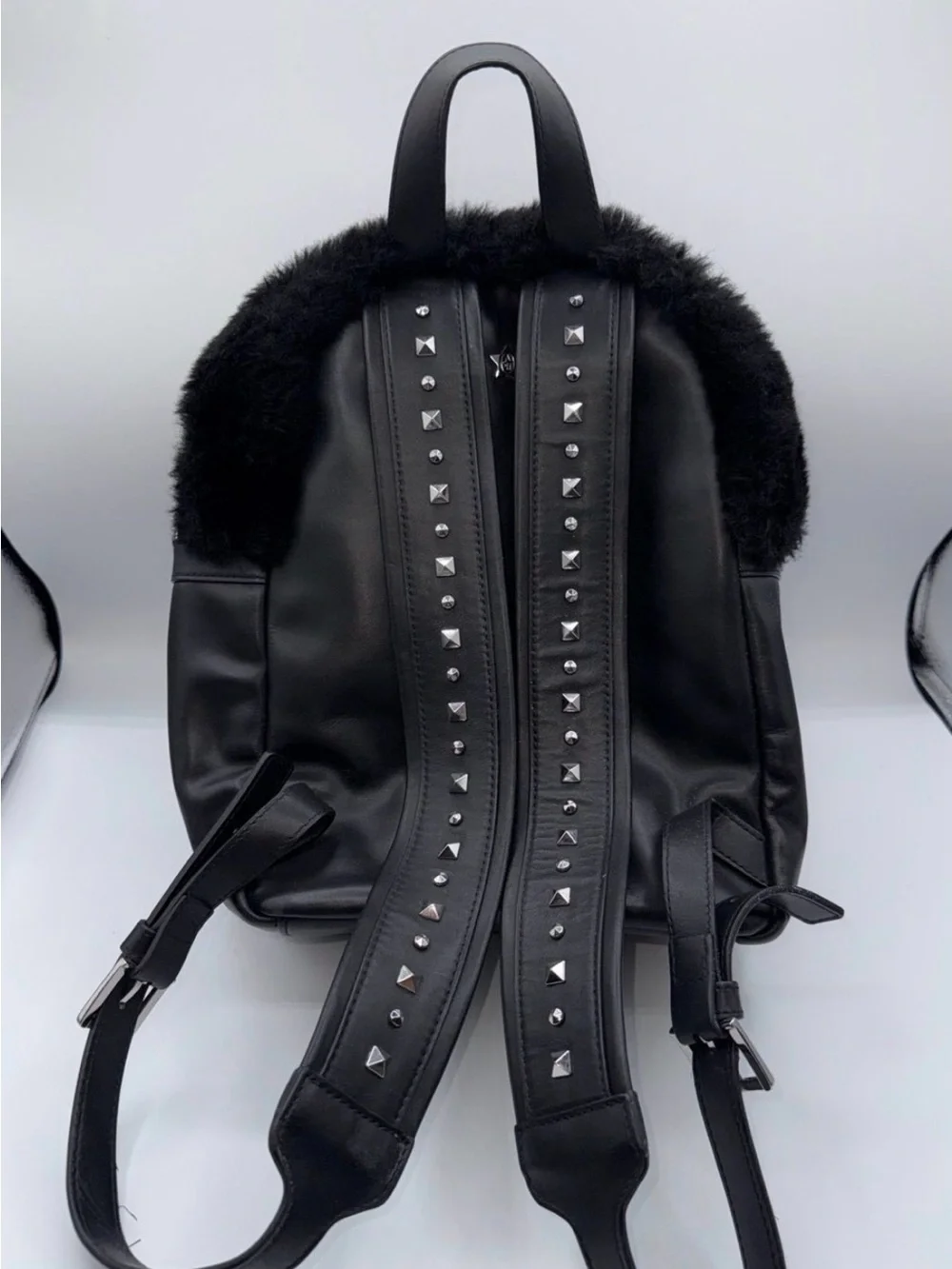 Ash Black Faux Fur Mini Backpack